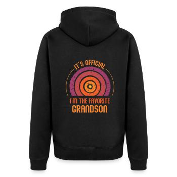 C’est officiel Je suis le petit-fils préféré - Veste à capuche bio Premium Unisexe - noir - Dos - Nico (187cm)