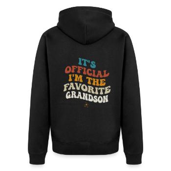 C’est officiel Je suis le petit-fils préféré - Veste à capuche bio Premium Unisexe - noir - Dos - Nico (187cm)
