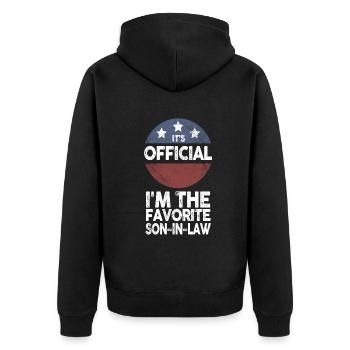 C’est le gendre préféré officiel - Veste à capuche bio Premium Unisexe - noir - Dos - Nico (187cm)