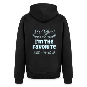 C’est le gendre préféré officiel - Veste à capuche bio Premium Unisexe - noir - Dos - Nico (187cm)