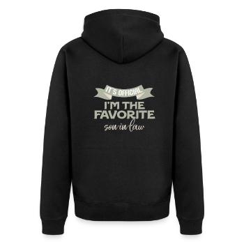 C’est le gendre préféré officiel - Veste à capuche bio Premium Unisexe - noir - Dos - Nico (187cm)
