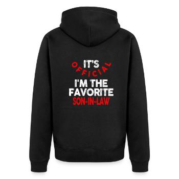 C’est le gendre préféré officiel - Veste à capuche bio Premium Unisexe - noir - Dos - Nico (187cm)