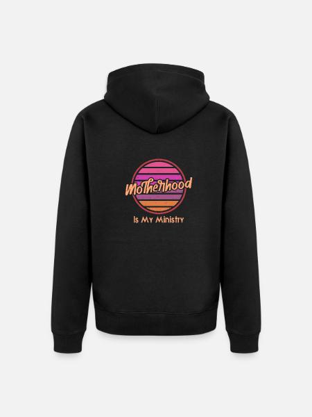 Mutterschaft ist mein Dienst - Unisex Premium Bio Zip Hoodie - Schwarz