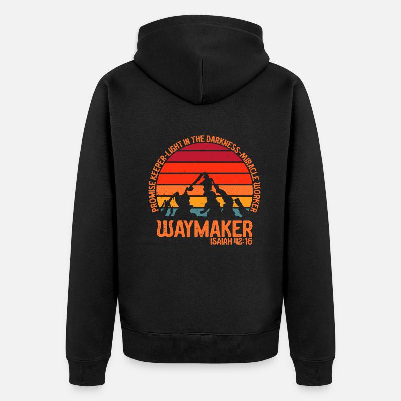 Wegweiser, Versprechenshüter, Wundertäter - Unisex Premium Bio Zip Hoodie - Schwarz