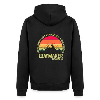 Waymaker Promise Keeper Miracle Worker - Unisex Premium Organic Zip Hoodie - black - Back - Nico (187cm)