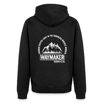 Waymaker Promise Keeper Miracle Worker - Unisex Premium Organic Zip Hoodie - black - Back - Nico (187cm)