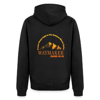 Waymaker Promise Keeper Miracle Worker - Unisex Premium Organic Zip Hoodie - black - Back - Nico (187cm)