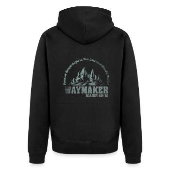Waymaker Promise Keeper Miracle Worker - Unisex Premium Organic Zip Hoodie - black - Back - Nico (187cm)