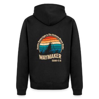 Waymaker Promise Keeper Miracle Worker - Unisex Premium Organic Zip Hoodie - black - Back - Nico (187cm)