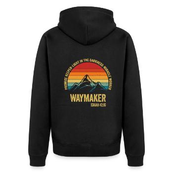 Waymaker Promise Keeper Miracle Worker - Unisex Premium Organic Zip Hoodie - black - Back - Nico (187cm)