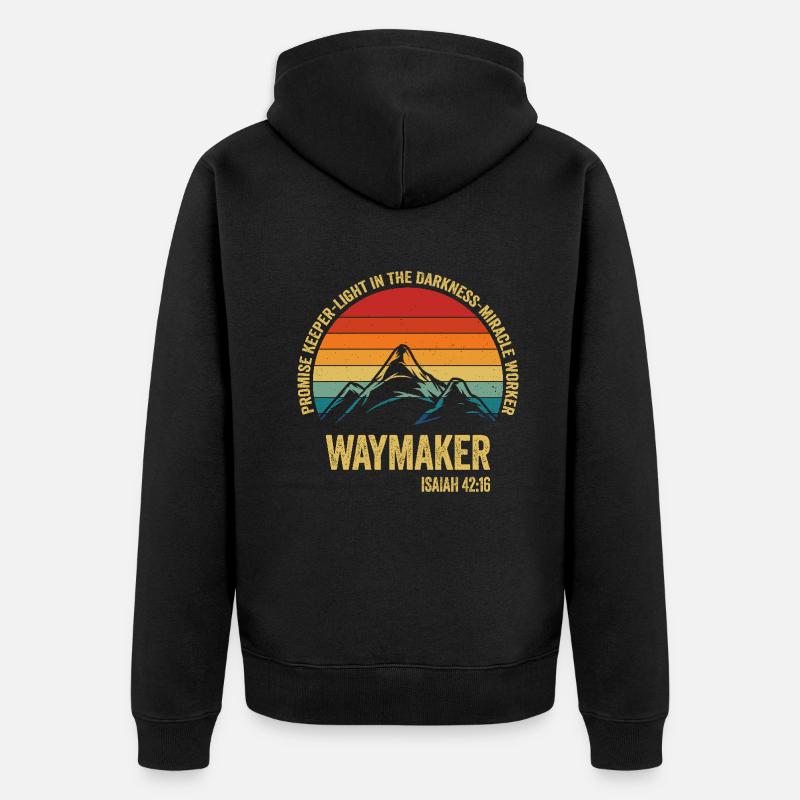 Wegweiser, Versprechenshüter, Wundertäter - Unisex Premium Bio Zip Hoodie - Schwarz