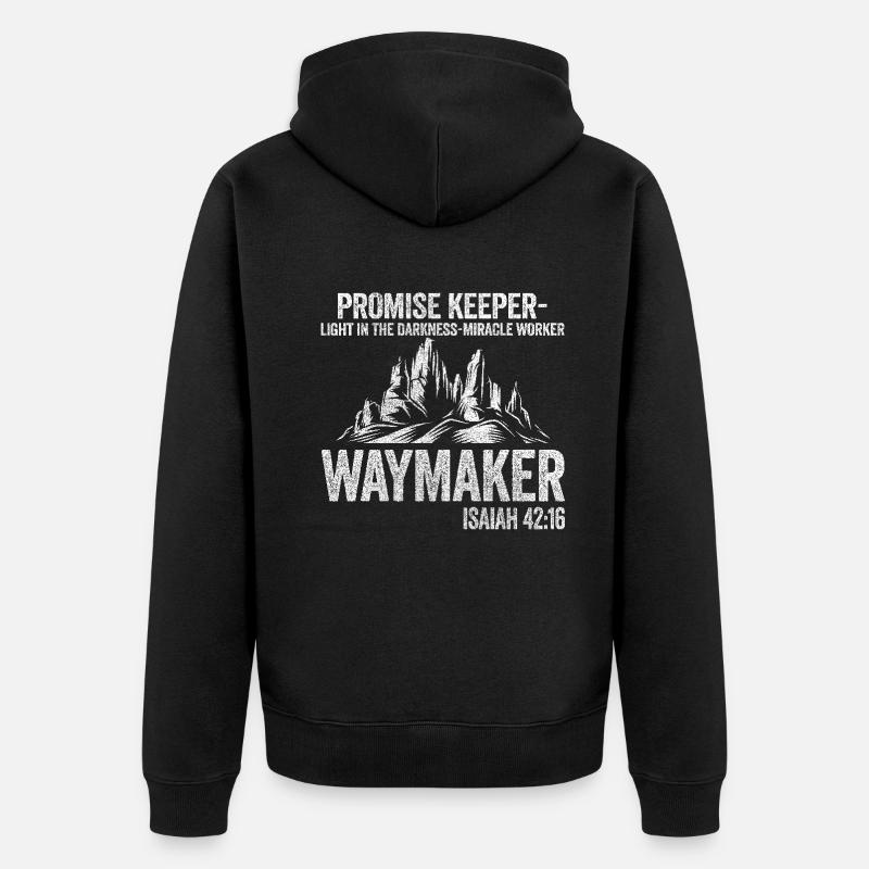 Wegweiser, Versprechenshüter, Wundertäter - Unisex Premium Bio Zip Hoodie - Schwarz