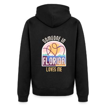 Someone In Florida Loves Me - Unisex Premium Organic Zip Hoodie - black - Back - Nico (187cm)