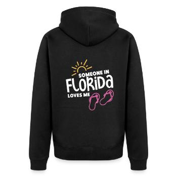 Quelqu’un en Floride m’aime - Veste à capuche bio Premium Unisexe - noir - Dos - Nico (187cm)