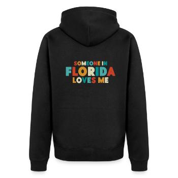 Quelqu’un en Floride m’aime - Veste à capuche bio Premium Unisexe - noir - Dos - Nico (187cm)
