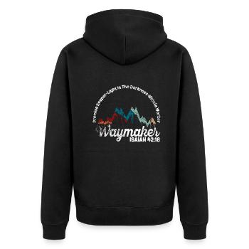 Waymaker Promise Keeper Miracle Worker - Unisex Premium Organic Zip Hoodie - black - Back - Nico (187cm)