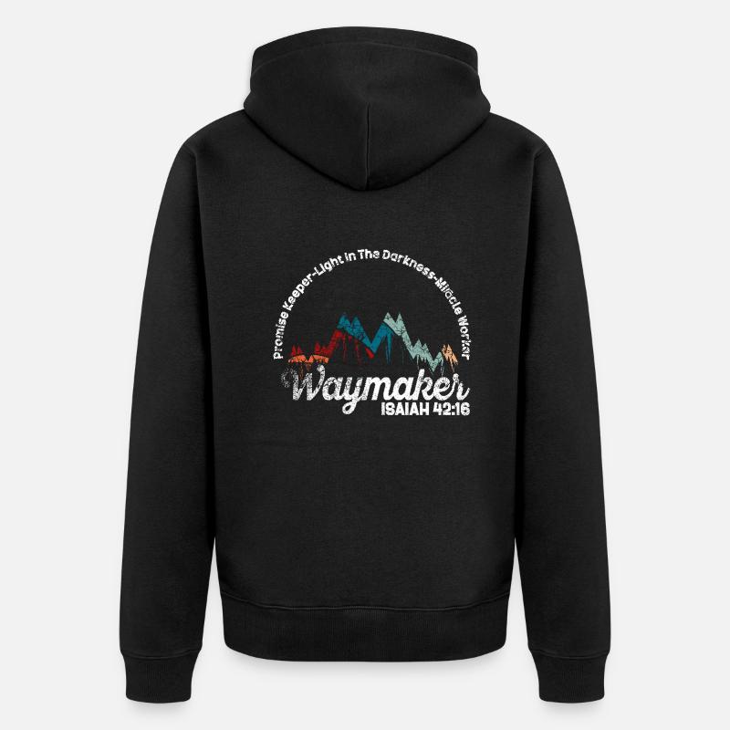 Wegweiser, Versprechenshüter, Wundertäter - Unisex Premium Bio Zip Hoodie - Schwarz