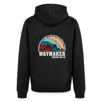 Waymaker Promise Keeper Miracle Worker - Unisex Premium Organic Zip Hoodie - black - Back - Nico (187cm)