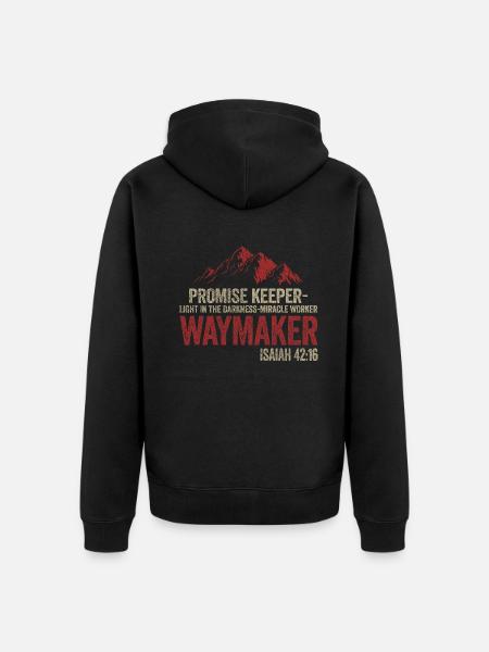 Wegweiser, Versprechenshüter, Wundertäter - Unisex Premium Bio Zip Hoodie - Schwarz