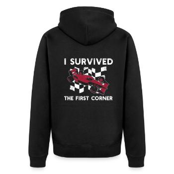 Simracer Esports Enthusiast Sim Racing - Unisex Premium Organic Zip Hoodie - black - Back - Nico (187cm)