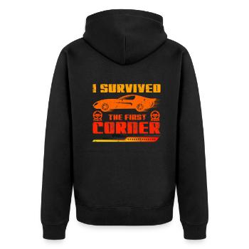 Simracer Esports Enthusiast Sim Racing - Unisex Premium Organic Zip Hoodie - black - Back - Nico (187cm)