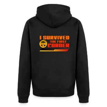 Simracer Esports Enthusiast Sim Racing - Unisex Premium Organic Zip Hoodie - black - Back - Nico (187cm)