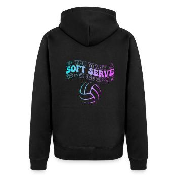 Wenn Sie ein Softeis wollen, holen Sie sich Eis - Unisex Premium Bio Zip Hoodie - Schwarz - Hinten - Nico (187cm)