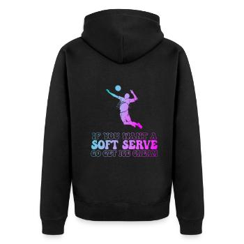 Wenn Sie ein Softeis wollen, holen Sie sich Eis - Unisex Premium Bio Zip Hoodie - Schwarz - Hinten - Nico (187cm)