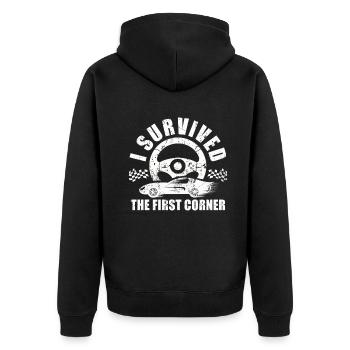 Simracer Esports Enthusiast Sim Racing - Unisex Premium Organic Zip Hoodie - black - Back - Nico (187cm)