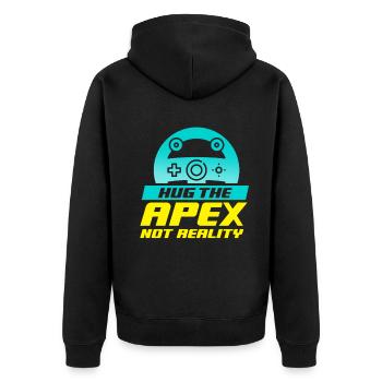 Simracer Esports Enthusiast Sim Racing - Unisex Premium Organic Zip Hoodie - black - Back - Nico (187cm)