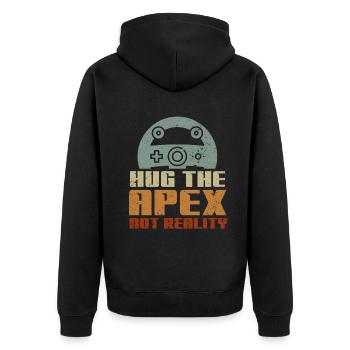 Simracer Esports Enthusiast Sim Racing - Unisex Premium Organic Zip Hoodie - black - Back - Nico (187cm)