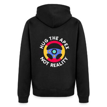 Simracer Esports Enthusiast Sim Racing - Unisex Premium Organic Zip Hoodie - black - Back - Nico (187cm)