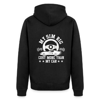 Simracer Esports Enthusiast Sim Racing - Unisex Premium Organic Zip Hoodie - black - Back - Nico (187cm)