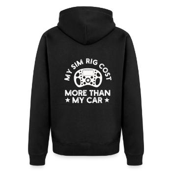 Simracer Esports Enthusiast Sim Racing - Unisex Premium Organic Zip Hoodie - black - Back - Nico (187cm)