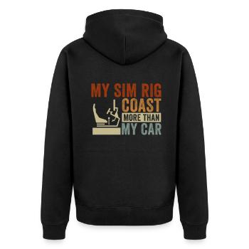 Simracer Esports Enthusiast Sim Racing - Unisex Premium Organic Zip Hoodie - black - Back - Nico (187cm)
