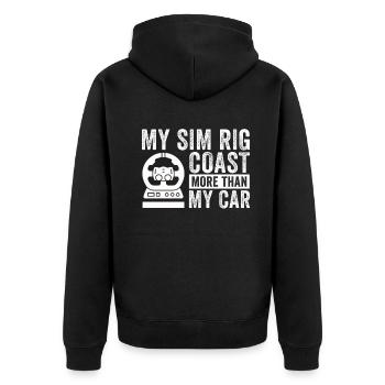 Simracer Esports Enthusiast Sim Racing - Unisex Premium Organic Zip Hoodie - black - Back - Nico (187cm)