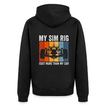 Simracer Esports Enthusiast Sim Racing - Unisex Premium Organic Zip Hoodie - black - Back - Nico (187cm)