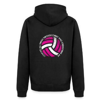 Je peux tout faire grâce au volleyball - Veste à capuche bio Premium Unisexe - noir - Dos - Nico (187cm)