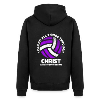 Je peux tout faire grâce au volleyball - Veste à capuche bio Premium Unisexe - noir - Dos - Nico (187cm)