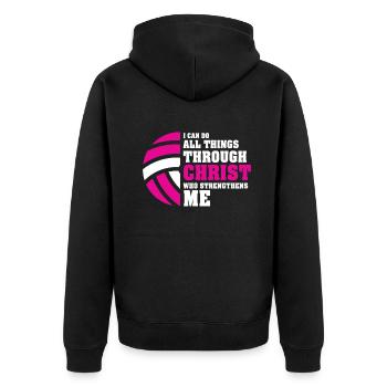 Je peux tout faire grâce au volleyball - Veste à capuche bio Premium Unisexe - noir - Dos - Nico (187cm)