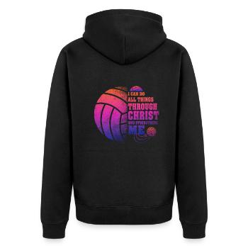 Je peux tout faire grâce au volleyball - Veste à capuche bio Premium Unisexe - noir - Dos - Nico (187cm)
