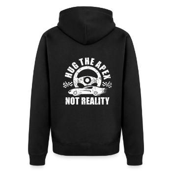 Simracer Esports Enthusiast Sim Racing - Unisex Premium Organic Zip Hoodie - black - Back - Nico (187cm)