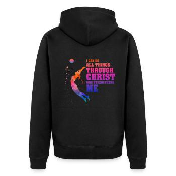 Je peux tout faire grâce au volleyball - Veste à capuche bio Premium Unisexe - noir - Dos - Nico (187cm)