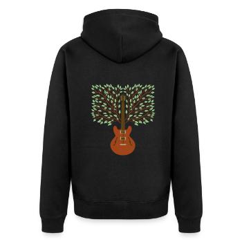 Yggdrasil Natur Musiker Baum Des Lebens - Unisex Premium Bio Zip Hoodie - Schwarz - Hinten - Nico (187cm)