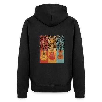 Yggdrasil Natur Musiker Baum Des Lebens - Unisex Premium Bio Zip Hoodie - Schwarz - Hinten - Nico (187cm)
