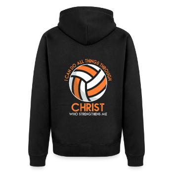 Je peux tout faire grâce au volleyball - Veste à capuche bio Premium Unisexe - noir - Dos - Nico (187cm)