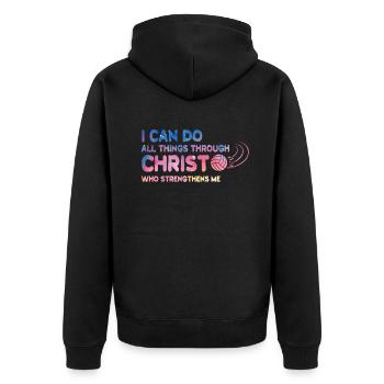 Je peux tout faire grâce au volleyball - Veste à capuche bio Premium Unisexe - noir - Dos - Nico (187cm)