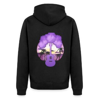 Yggdrasil Natur Musiker Baum Des Lebens - Unisex Premium Bio Zip Hoodie - Schwarz - Hinten - Nico (187cm)