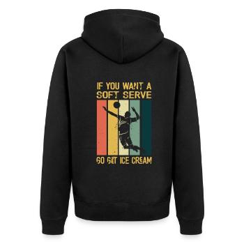 Wenn Sie ein Softeis wollen, holen Sie sich Eis - Unisex Premium Bio Zip Hoodie - Schwarz - Hinten - Nico (187cm)