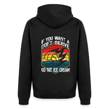 Wenn Sie ein Softeis wollen, holen Sie sich Eis - Unisex Premium Bio Zip Hoodie - Schwarz - Hinten - Nico (187cm)